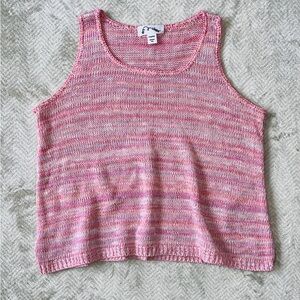 Pink Striped Knit Tank Top